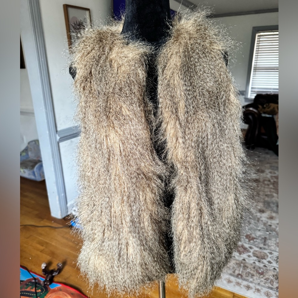 Altard State Beige Faux Fur Vest